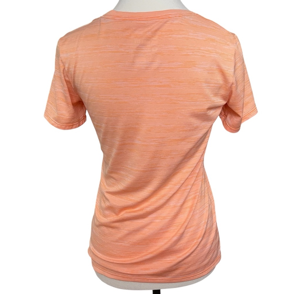 Nike Dri-FIT Orange Space Dye V Neck Running Athletic Tee Top Women’s Small - Picture 3 of 6